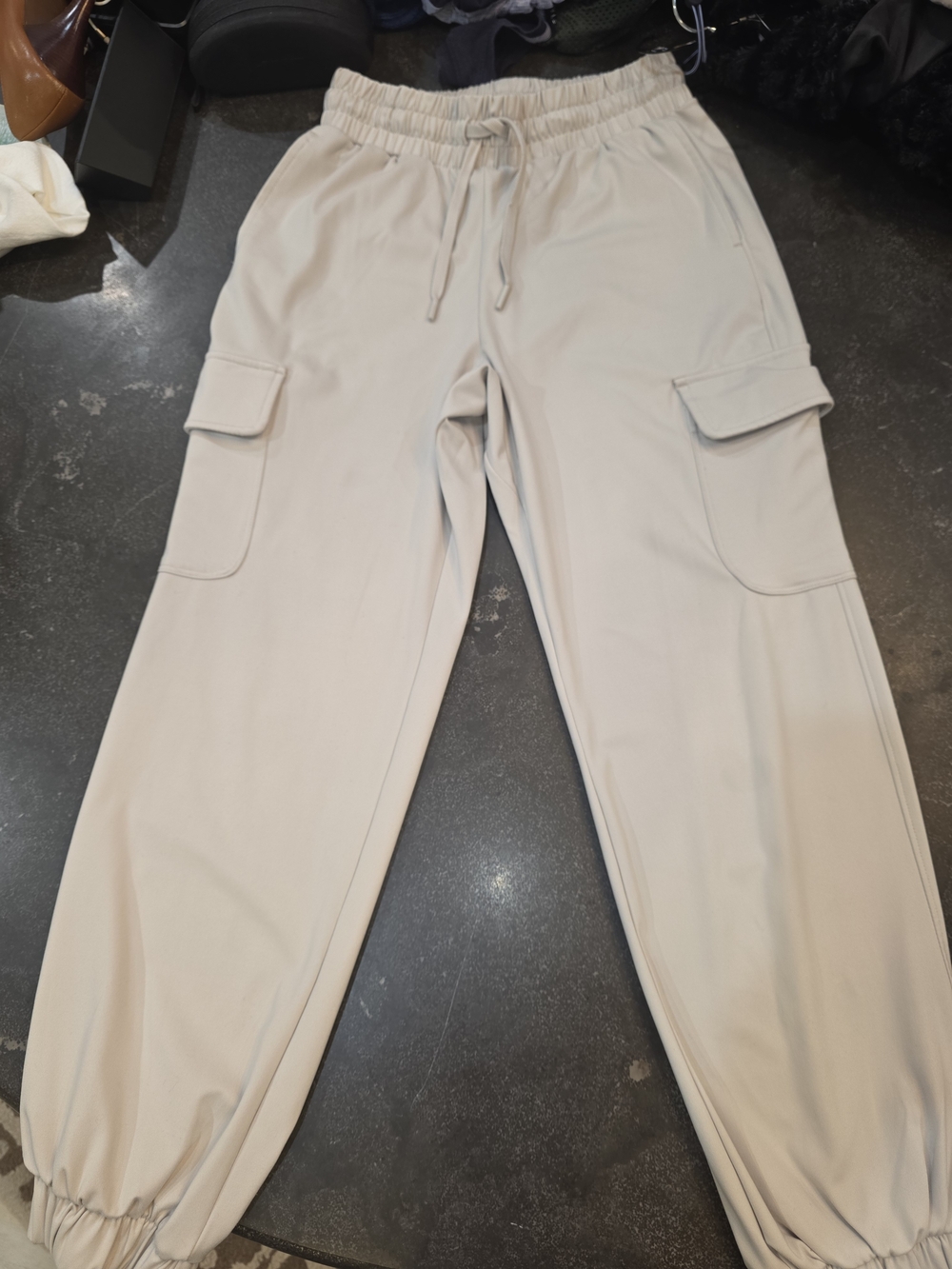 Yogalicious Women''s Cargo Joggers in Light Beige